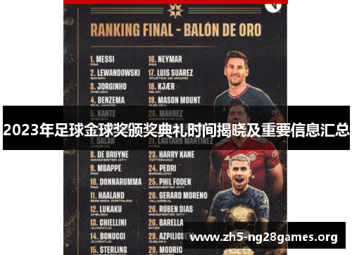 2023年足球金球奖颁奖典礼时间揭晓及重要信息汇总 2023年足球金球奖颁奖典礼时间揭晓及重要信息汇总